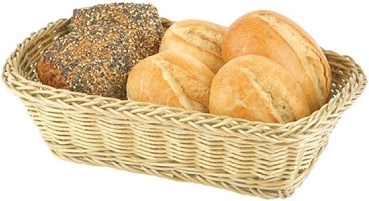Buffetmand "economic", rechthoekig, 23x17xh8 cm, beige, set van 2 stuks