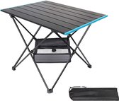 Campingtafel met aluminium tafelblad, draagbare lichtgewicht opvouwbare campingtafel met draagtas voor buiten, barbecue, picknick, koken, wandelen, vissen L