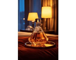 Whiskey Poster | Poster Whiskey glas | Pyramidefles | Whiskey Karaf | Poster Bar| Whiskey met ijsblokjes | Gentleman Poster | 50x70cm | S451 | Geschikt om in te lijsten