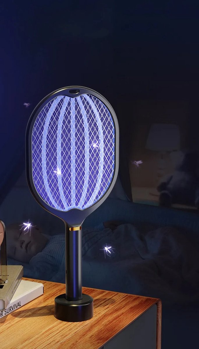 VP23-P2 : Elektrische vliegenmepper/vanger, ultraviolet ledlamp, vliegenlamp, staand, handgehouden of hangend, usb