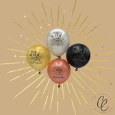 Oud en Nieuw ballonnen - Set van 6 [Champagne / Glaasjes] - Perfect voor versiering - Nieuwjaar