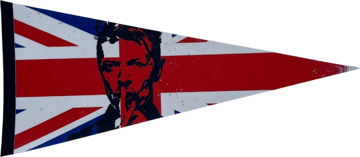 David Bowie - Bowie flag - Bowie characters - Bowie UK - David Bowie Flag - David bowie band - Bowie logo - Muziek - Vaantje - UK - Sportvaantje - Wimpel - Vlag - Pennant - 31*72 cm - Bowie uk flag