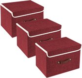 3 pièces boîtes de rangement pliables avec couvercle, boîtes de rangement avec couvercle, boîtes pour vêtements, boîtes de rangement pour speelgoed, support-vin rouge