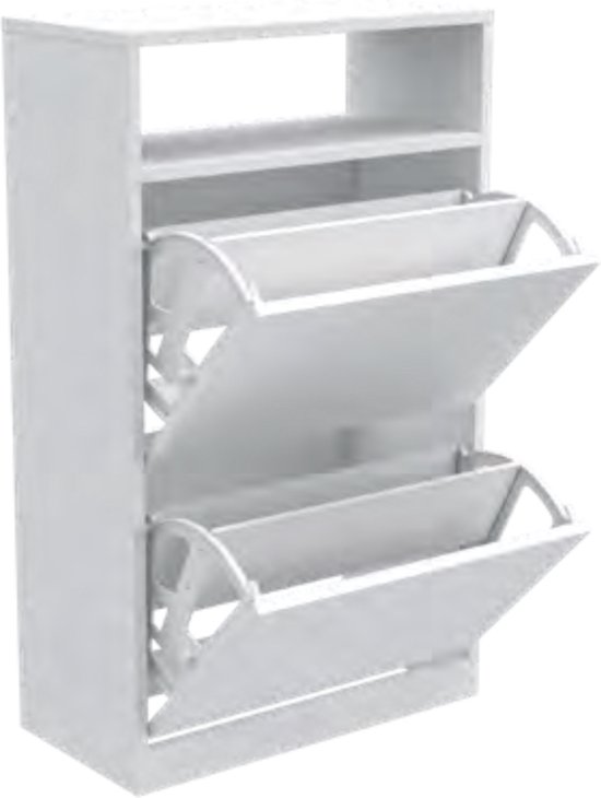 VOWNER Schoenenkast met 2 kleppen, schoenenrek, smalle schoenenkast, zwart, verstelbaar schoenenrek, met lade, 80 x 24 x 100 cm, voor entree, hal