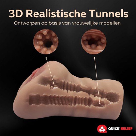 Doorsnede van de Aisha masturbator, met gedetailleerde 3D tunnels en textuur.