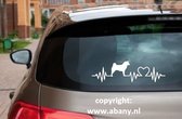 Akita 3 x – autosticker - stickers voor raam auto deur muur laptop - heartbeat –- ras - hondensticker - hondenlijn - Doglove - Abany quality design