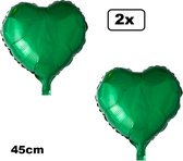 2x Ballon aluminium Coeur vert (45 cm) - mariage mariage mariée coeurs ballon fête festival amour blanc