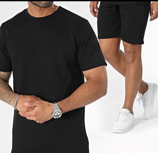 heren lounge set- tshirt en korte broek- zwart- black industry- Maat S -set  heren kleding | bol