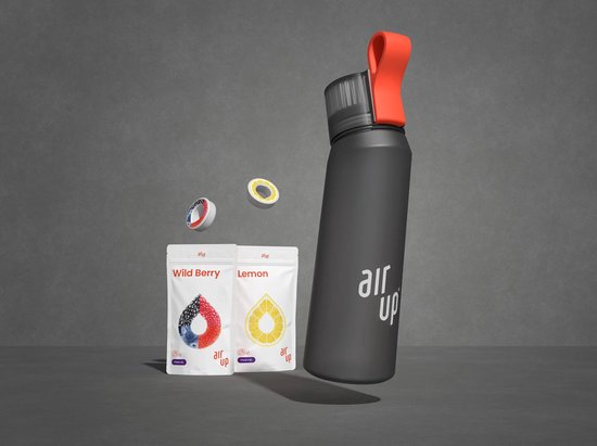 Air Up Drinkfles starterskit - Dark Black - Inclusief 2 pods - starterskit - hydraterend - Air up fles - geurwater - vegan - bio