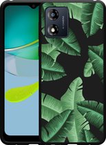 Cazy Hoesje Zwart geschikt voor Motorola Moto E13 4G Palm Leaves