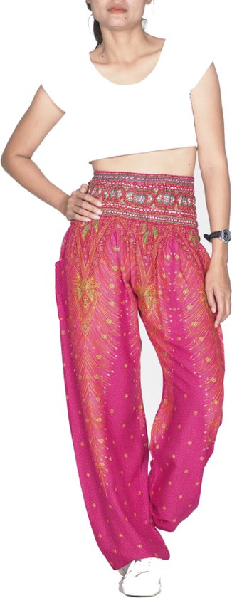 Sarouel - Pantalon de yoga - Pantalon d'été M; taille 38, 40 et 42 Plume rose