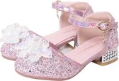 Prinsessen schoenen + Kroon (Tiara) - Toverstaf - Roze - maat 29 - cadeau meisje - prinsessen schoenen plastic - verkleedschoenen prinses - prinsessen schoenen speelgoed - hakschoenen meisje