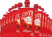 12x Ajax Nettoyant Tout Usage Fête Des Fleurs Bloem Rouge 1250ml