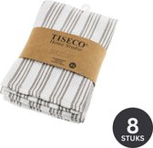 Tiseco Home Studio - Keukenhanddoek BASKET WEAVE - SET/8 - 100% katoen - met ophanglus - ultra-absorberend - sneldrogend- duurzaam materiaal - 50x70 cm - Taupe