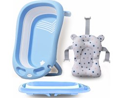 Product: Babybadje 3 in 1 opvouwbaar - Inclusief badkussen - Peuterbad - Baby Badstoeltje - Baby Spullen - Baby Badje - Baby Badje Met Standaard - Kinderbad - Baby Benodigdheden, van het merk K IKIDO