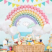 Décoration amusante - Arche de ballons - Arc-en-ciel - Ensemble de Ballons - Ensemble de Set Arc-en-ciel - Pastel