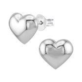 Zilveren oorbellen | Oorstekers | Zilveren oorstekers, glad hart
