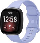 Strap-it Smartwatch bandje - siliconen horlogebandje geschikt voor Fitbit Versa 3 / Fitbit Versa 4 / Fitbit Sense / Fitbit Sense 2 - lavendel - Maat: Maat S