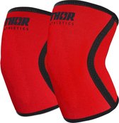 Thor Athletics - Knee Sleeves Rood - 7MM - Krachttraining Accessoires - Powerlifting - Bodybuilding - Squat - Maat XXXL