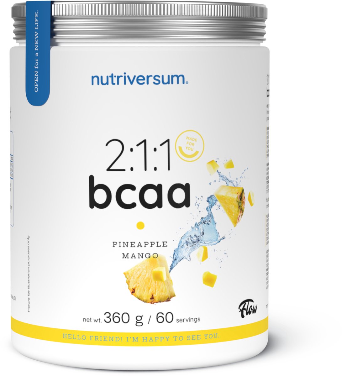 Goedkoopste Nutriversum | BCAA | 360 gram | Pineapple Mango | 60 Doseringen | 2 1 1 Formule | Zero Suikervrij | Instant oplosbaar |Aminozuren | Tijdens trainen | Herstel | Spiergroei | Vitaliteit | Immuun systeem | Nutriworld