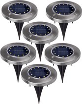 Maclean - Ensemble de 6 lampes de jardin - Lampes Solar à LED - IP44 - 2 LED - 4000K - Ni-MH 600 mAh, 0,