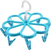 Jedermann Carrousel de séchage / corde à linge rotative - 8 piquets - bleu - plastique - 23 x 20 cm