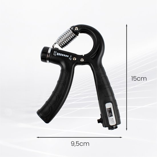 Verstelbare Handtrainer  - 5 tot 60 KG - Vingertrainer - Handknijper - Grip Trainer - Zwart