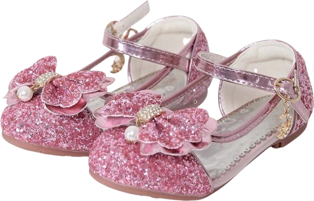 Het Betere Merk prinsessen schoenen - toverstaf meisje + tiara - kroon - maat 35 - roze prinsessen schoenen plastic