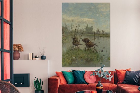 Nids de canard - Peinture de Paul Joseph Constantin Gabriel Toile 120x160 cm - Tirage photo sur Toile (Décoration murale salon / chambre) XXL / Groot format!