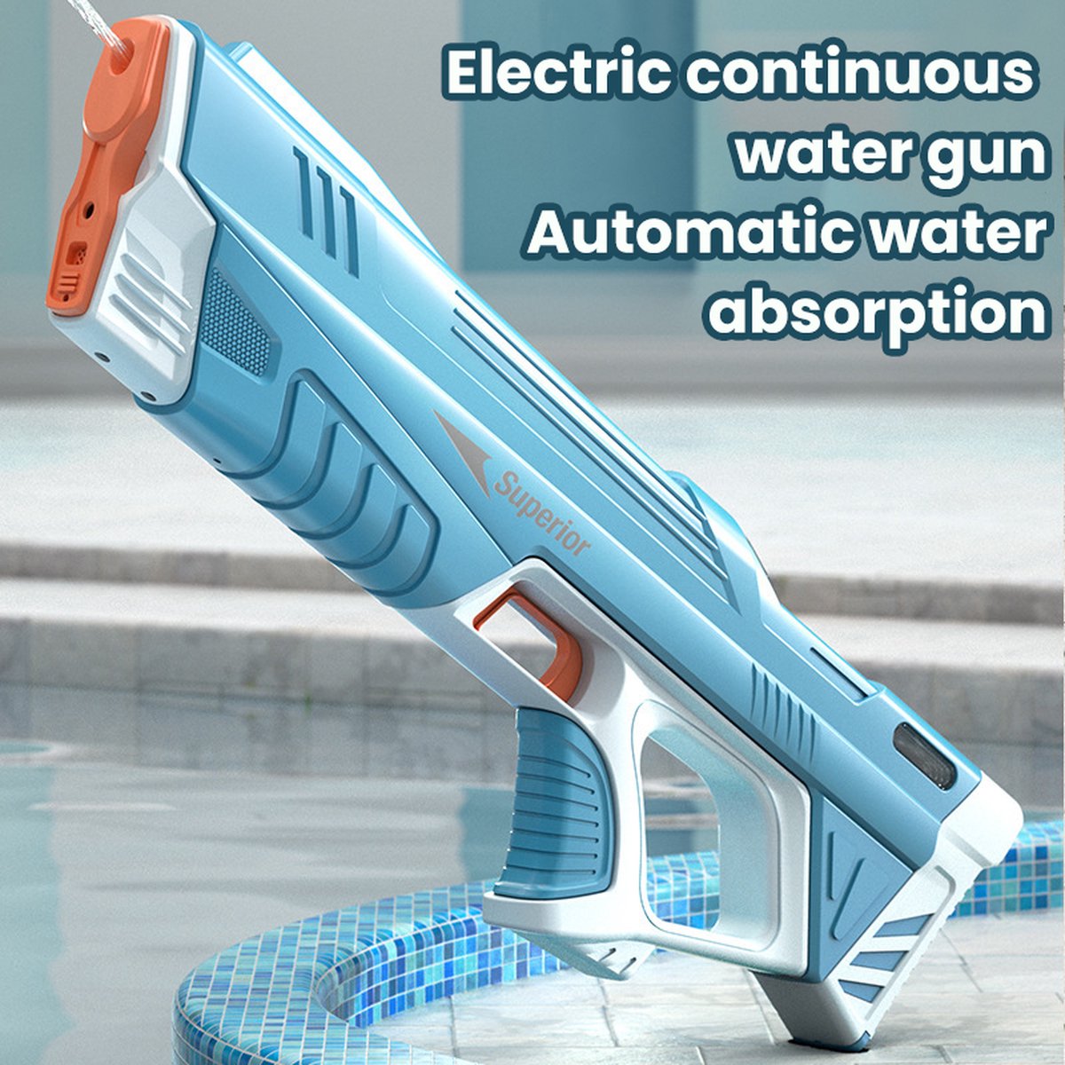 Oceans - Blauwe automatische waterpistool - Elektrische waterpistool - Vult automatisch - Hoge druk waterpistool - Watergun - Waterpistool - Volledig automatisch