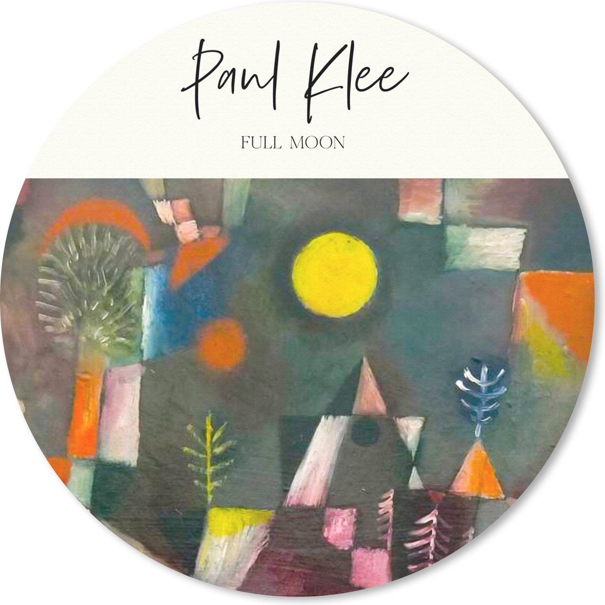 Muismat rond 30x30 cm - Mousepad Paul Klee - Full moon - Kunst - Ronde muismatten