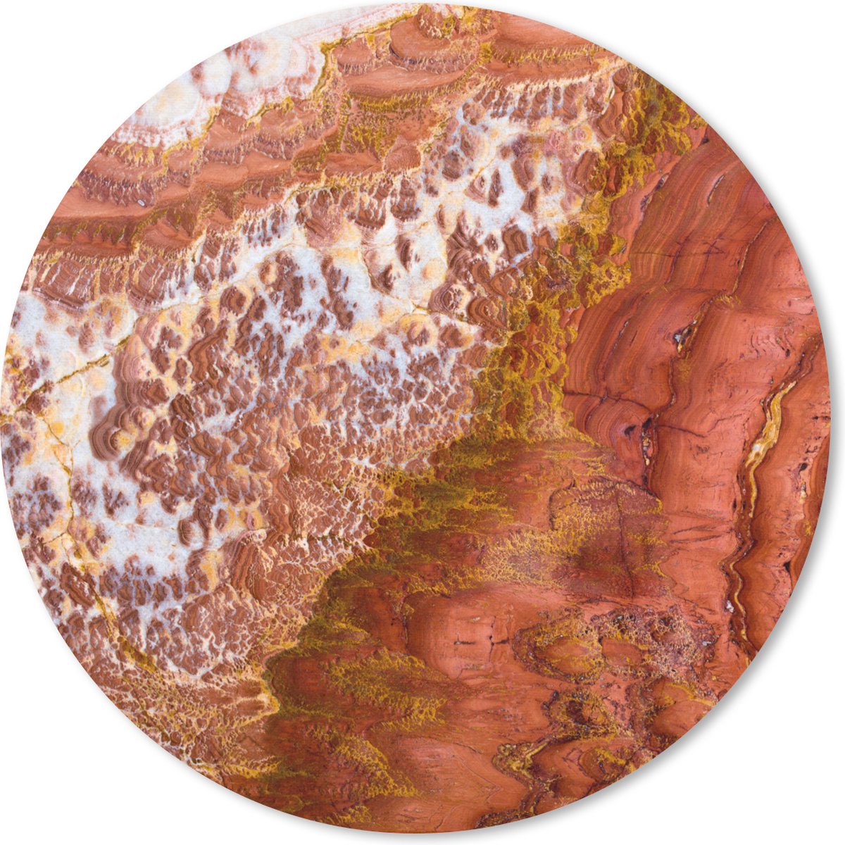 Muismat rond 40x40 cm - Mousepad Marmer - Natuursteen - Textuur - Ronde muismatten