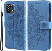 Coverup Mandala Bloemen Book Case - Geschikt voor Xiaomi Mi 11 Lite (4G, 5G & NE) Hoesje - Blauw