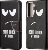 Coverup Book Case - Geschikt voor Samsung Galaxy S21 FE Hoesje - Don't Touch