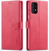 LC.IMEEKE Luxe Book Case - Geschikt voor Samsung Galaxy A53 Hoesje - Roze