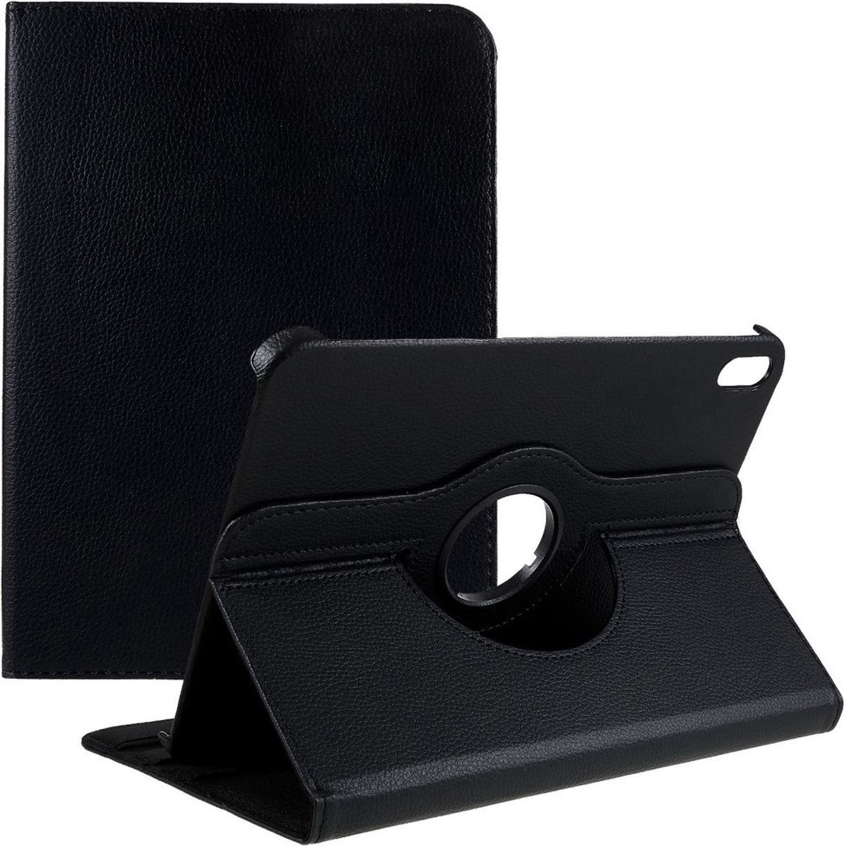 Tablethoes geschikt voor iPad (2025) / iPad 10.9 (2022) Hoesje - 360° Rotating Book Case - Zwart