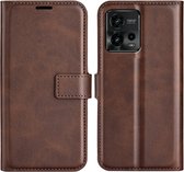 Coverup Deluxe Book Case - Geschikt voor Motorola Moto G72 Hoesje - Donkerbruin