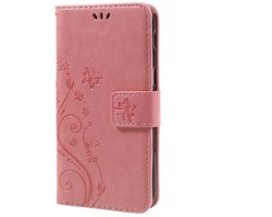 Coverup Bloemen & Vlinders Book Case - Geschikt voor Samsung Galaxy A5 (2017) Hoesje - Pink