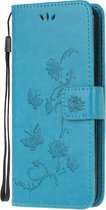 Coverup Bloemen & Vlinders Book Case - Geschikt voor Motorola Moto G10 / G20 / G30 Hoesje - Blauw