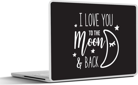 Laptop sticker - 11.6 inch - I love you to the moon and back - Spreuken - Quotes - 30x21cm - Laptopstickers - Laptop skin - Cover