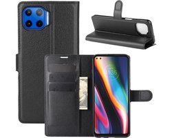 Coverup Hoesje - Geschikt voor Motorola Moto G 5G Plus Hoesje - Coverup Book Case - Zwart