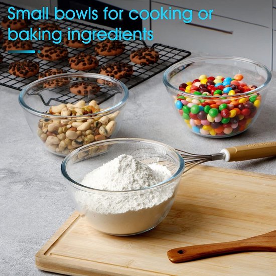 JANTI 6-delig Glazen Kommetjes Set 310ml - Dessert & Serveerschalen