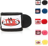 Ali's Fightgear - 1 paar - Zwart - 460 cm lang -Bandage boksen - Kickboks bandage - Bandage kickboksen - Bandage - Boxing wraps - Boxing bandage