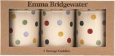 Emma Bridgewater - Set van 3 bewaarbussen Polka Dots - Bewaarblik - Stippen - Blik - Ø 10,5 x 14,5 cm