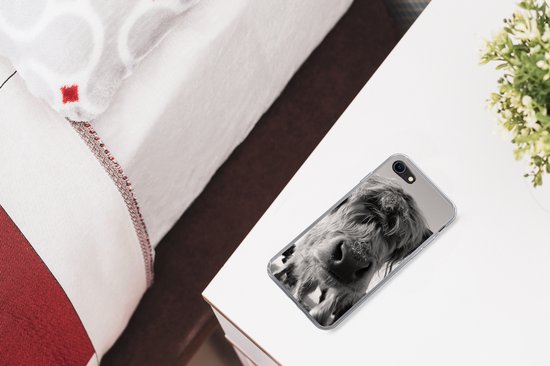 Coque iPhone 7 - Highlander écossais - Zwart - Wit - Animaux - Coque de téléphone en Siliconen