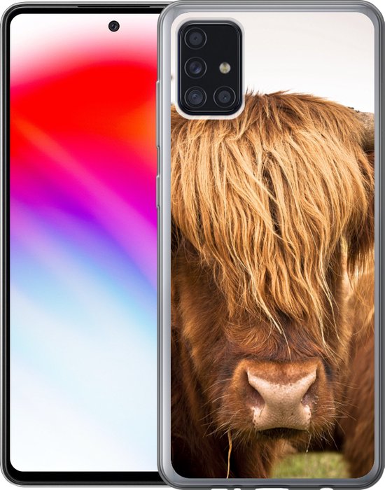 Coque Samsung Galaxy A52 5G - Highlanders écossais - Marron - Herbe - Siliconen