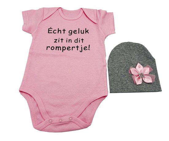 kraamcadeau brievenbus - romper en muts - kan rechtstreeks worden verstuurd - newbord - kraamcadeau meisje van Donkerbruin — afbeelding 2