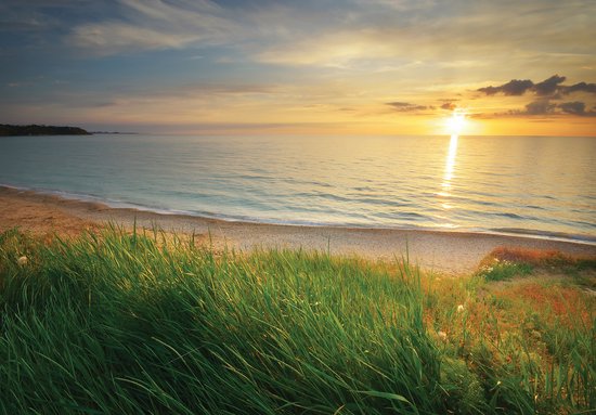 Vliesbehang - Fotobehang - Landschap - Strand - Natuur - Zee - Water - Zon - 219x312cm