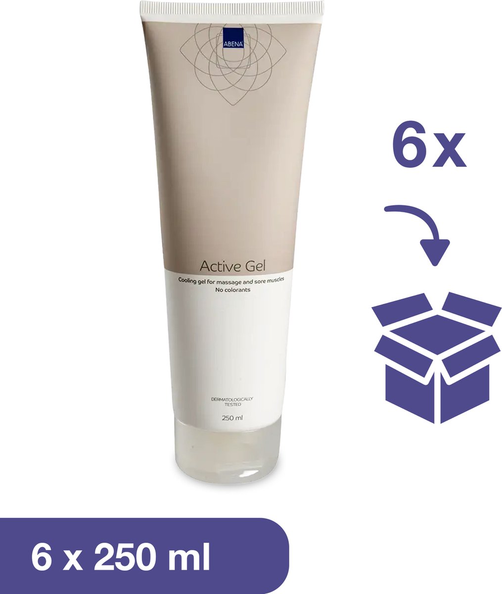 Goedkoopste Abena Active Gel Voordeelverpakking - Koelzalf - 6 x 250 ml - Verkoelende gel - Voor Massage, Spierpijn en Rusteloze Benen