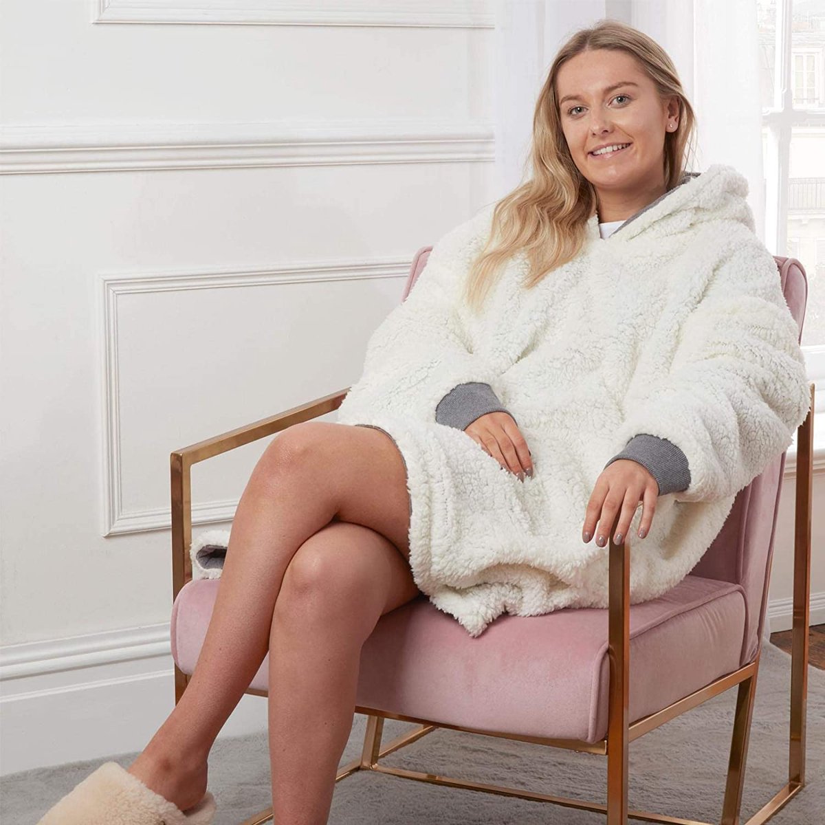 Oversized draagbare deken Sherpa Fleece Deken Hoodie